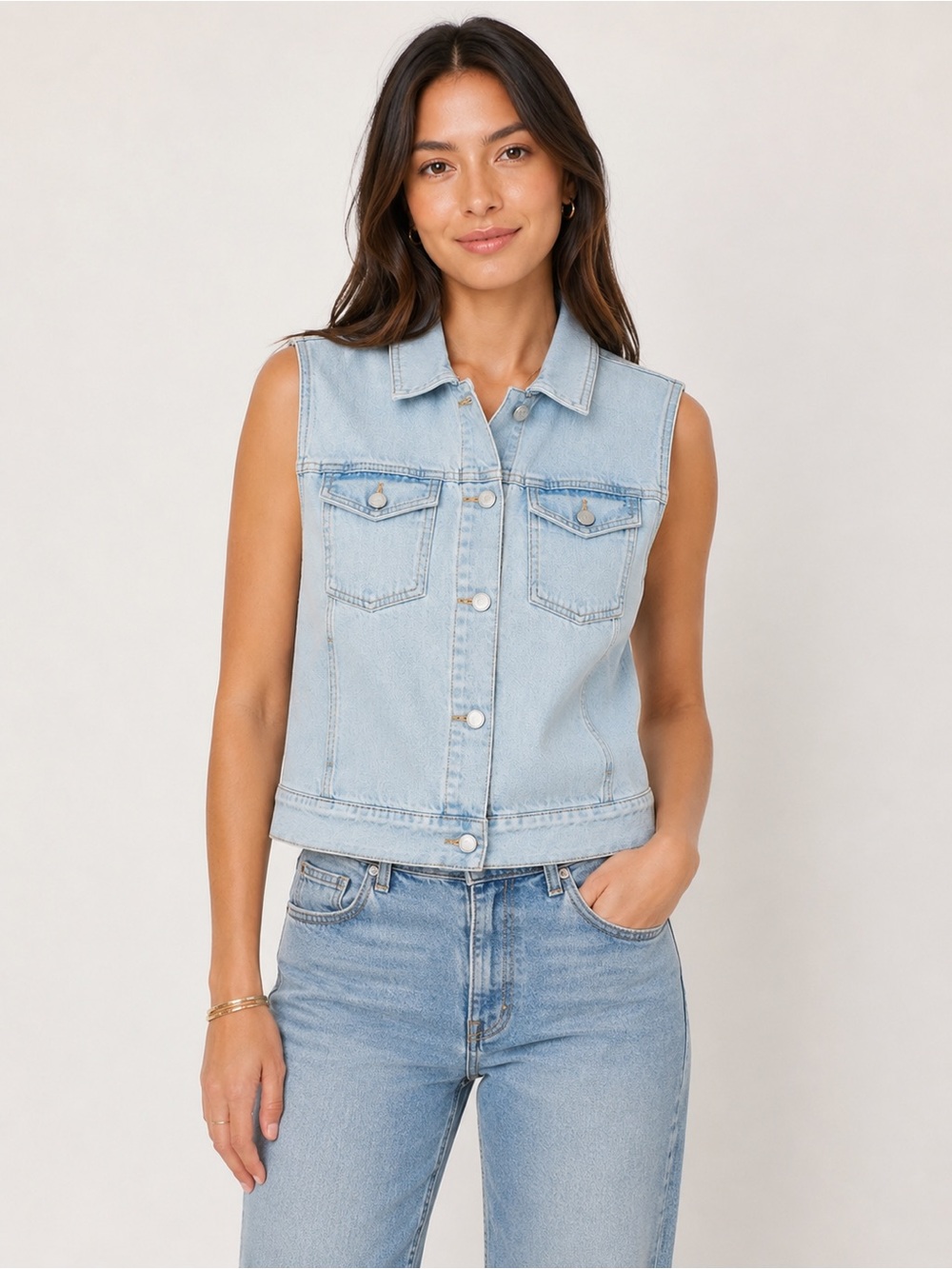 Madewell Denim Oversized Boxy Vest in‎ Fitzgerald Wash